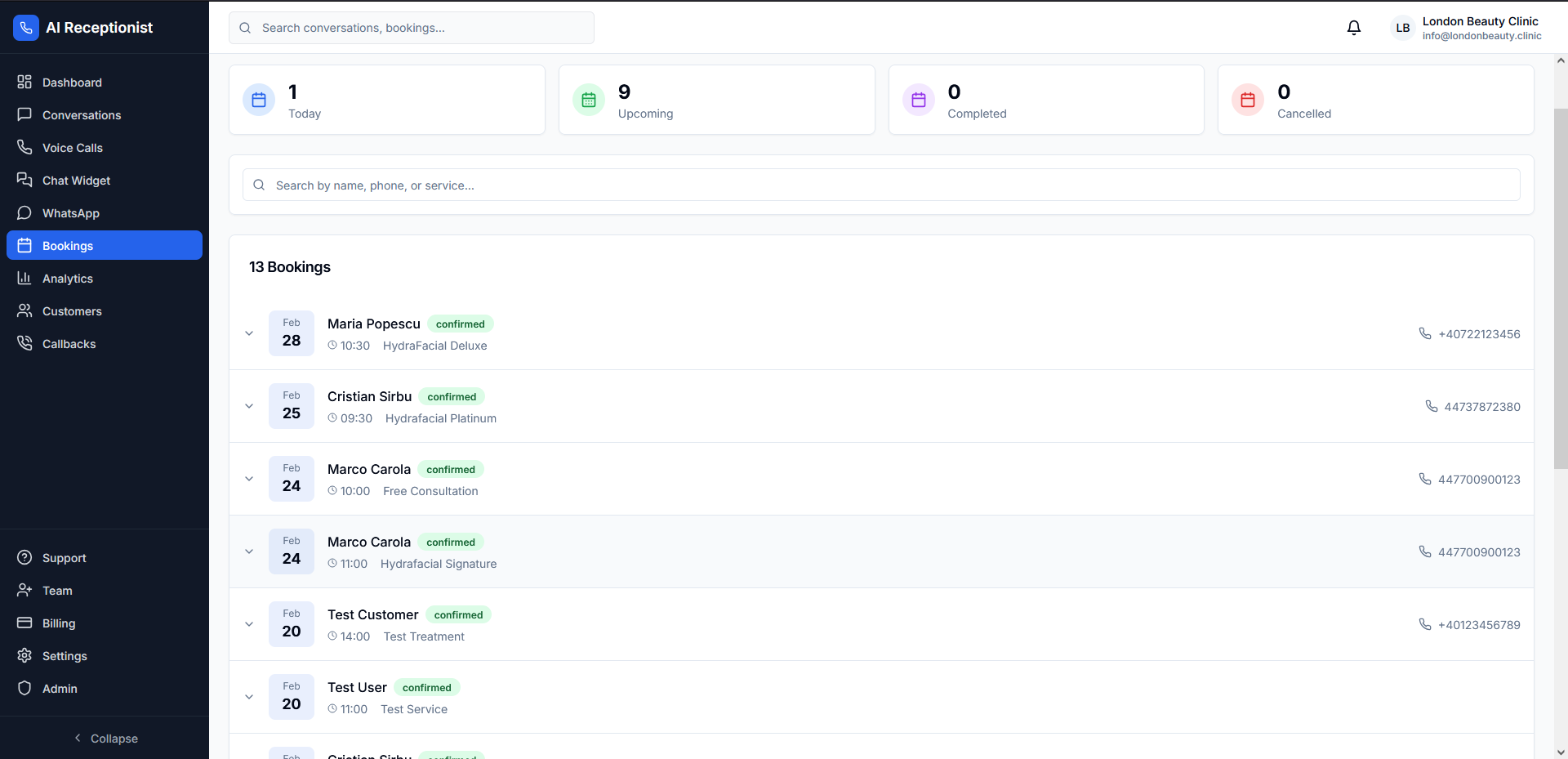 Gestione prenotazioni
